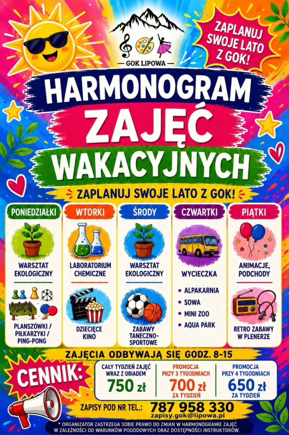 GOK Lipowa zaprasza na wakacyjne warsztaty